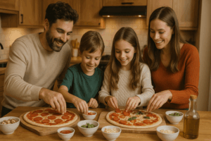 Familienritual im Winter: gemeinsamer Pizzaabend
