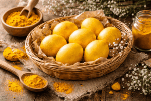 Ostereier Kurkuma-Gold