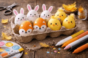 Ostereier Tier-Gesichter