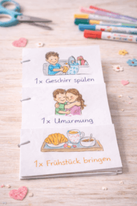 DIY Muttertagsgeschenk basteln einfach: Gutscheinbuch