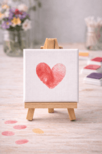 Mini-Leinwand* mit Fingerabdruck-Herz