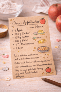 Handgeschriebene Rezeptkarte in einer schönen Box* von Mama