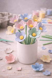 Blumen aus Eierkarton