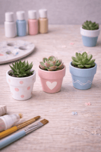 Mini-Pflanze im bemalten Topf