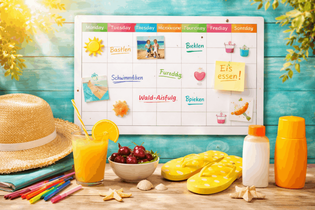 Ferien-Wochenplan für Familien: Endlich entspannte Ferien ohne Chaos (so einfach geht’s wirklich)